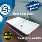 Marble stone basin - ZIRA Matt White Finish